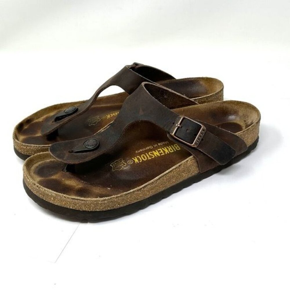 Birkenstock Gizeh Oiled Leather Thong Sandals size 6 or size 37